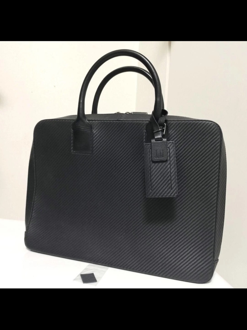 Dunhill Black Textured Leather Briefcase